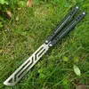 Theone Balisong Couteau d'entraînement pour perroquet noir, calmar, papillon, non tranchant, tuant l'abeille, basilic, douille, Jilt, couteaux pivotants, serpent, monstre marin, Cyoz, chimère