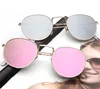 Mode ronde metalen zonnebril mannen vrouwen merk designer vintage spiegel UV400 rijden glas 3447 gafas oculos de sol zonnebril met case