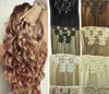 16"-32" synthetic Brazilian hair product Clips in/on Human Hair Extension 7pcs set Full Head FZP35