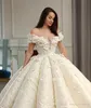 Princesse robe de bal hors des épaules robes de mariée glamour luxueux appliques église formelle mariée robes de mariée plus la taille sur mesure