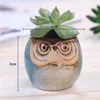 New Cartoon a forma di gufo vaso di fiori per piante grasse Carnose vaso di fiori in ceramica Mini Mini casa / giardino / ufficio decorazione