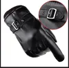 Men Gloves Dressy Genuine Leather Warm Lined Wrist Strap Autumn and Winter Plus Velvet Thick Warm Gloves Cycling Full Touch Screen