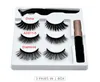 Magnetic False Eyelash Eyeliners Magnet Eye Lash Set 3 Par Ögonfransar Eyeliner Tweezer Gratis Ship 3Set