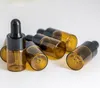 Top Selling 2ml Amber Dropper Mini Glass Bottle Essential Oil Display Vial Brown Sample containers with black lids