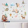 Zabawne zwierzęta Indian Tribe Wall Tickers For Koiding Rooms Decor Home Cartoon Owl Bear Fox Wall Dalece Pvc Mural Art7445172