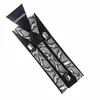 Vintage Black White Mens Trouser Suspenders Male Women 2.5cm Wide Snake Zebra Print Braces Elastic Suspenders Suspensori