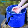 Recipiente de água dobrável portátil dobrável de 10L Premium Collsible Bucket - levemente durável - inclui o bolso da malha da ferramenta acessível