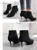 Chic black rhinestone kitten heel bootie 6cm fashion luxury designer women shoes winter boots Size 34 To 40