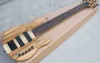 Guitare basse électrique ASH Neck-Thru-Body à 6 cordes d'usine avec lignes de carte Les matériels noirs peuvent être personnalisés selon les exigences