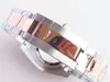 ST9 40mm Automatisk svart Dial Watch High Grade Men armbandsur Mens klockor med rosguld Två ton rostfritt stål armband everose guldmarkörer