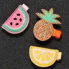 Belle Fille Fruits Broderie Épingles À Cheveux Enfants Pastèque Fraise Ananas Cerise Citron Pêche Cheveux Griffes Pince À Cheveux Chapeaux Enfants Cadeau