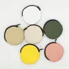 blank colorful Round canva zipper pouches cotton cosmetic Bag makeup bags Cotton canvas coin purse good party gift