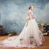 2018 New Lace Butterfly Aplikacje Bow Ball Suknia Quinceanera Suknie Scoop Tulle Sweet 16 Dresses Debiutante 15-letnia sukienka imprezowa BQ114
