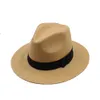 Moda Summer Women Man Słomka Panama Hat Outdoor Travel Wide Brim Beach Sun Ochrony Cap Jazz Hat5629097