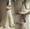 2019 Idan Cohen Feather Wedding Dresses Off The Shoulder A Line Sweep Train Sequins Bohemian Wedding Dress Custom Made Luxury Bridal Gowns