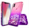 Étui de luxe de paillettes liquide brillant étincelant brillant Bling Diamant mignon pour Iphone XR XS Max 7 8 plus Samsung S9 S10 S10E Plus