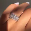 Anneau de diamant de roue complet pour la mode Femmes Bouettes de mariage Branches de fiançailles pour les femmes bijoux de mode Gift