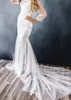 2019 Sirena de encaje Vestidos de novia modestos con mangas largas Escote redondo Mangas de ilusión Mujeres religiosas LDS Vestidos de novia con mangas