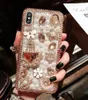 Glitter Rhinestone Diamante Pérola claro capa para iPhone 11 Pro XR XS MAX X 8 7 6 Samsung S10 Além disso S10E Nota 9 10 10 + A10 A20 A30 A50 A70 A80