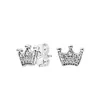 Sparkling Crown Ring and Earring Set Original Box för Pandora 925 Silver Women Gift Summer Jewelry Wedding Rings Studörhängen WH234Q