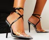 PVC Jelly Sandals مفتوحة إصبع القدمين عالية الكعب 11 سم النساء الشفافة بيربيكس أحذية الكعب صقل صريح الحجم 35-41