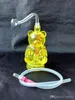 Bouilloire acrylique petit ours Bangs en verre en gros Brûleur à mazout Conduites d'eau en verre Plates-formes pétrolières Fumer des plates-formes