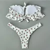 Costume da bagno da donna Ciliegia Set da bagno carino Donna Estate Bikini con stampa Kawaii Abiti rosa bianchi