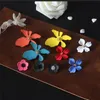 3Size Korean Style Cute Flower Earrings Colorful Petal Stud Earrings for Women Brinco Statement Female Fashion Jewelry Gift Girl