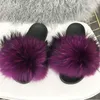 Nouvelle été femme vison Diapositives fourrure duveteuse vrais cheveux chaussons plat Antiderapant Flip Flops intérieur Mujer Sandales de plage Furry