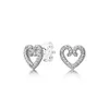 Serce Swirl Stadniny Kolczyki Autentyczne 925 Sterling Silver CZ Diament Kobiety Kolczyki Oryginalne Pudełko dla Pandora Hearts Mody kolczyki