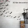 Décoration d'Halloween 12pcs 3d noir PVC Bat DIY DÉCOR MALLER Autocollant Halloween Party Decques effrayant la fête d'Halloween décoration2475443