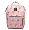 Marca fralda mochila flamingo flamingo impresso saco múmia grande capacidade mãe mochila bebê À prova d 'água outdoor viagem drawer sacos 7 designs yp2317