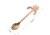 Gullig tecknad Kaffebryggare Kaffe Scoops Cathandtag Hängande katter Excrement 304 Creative Stainless Steel Scoop