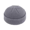 12 Kolorowy zimowy żebrowany dzianinowy mankiet Krótki akrylowy melon Cap swobodne stałe kolor Skullcap workowato retro dorosły czapka czapka 249U3466636