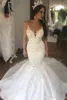 2020 Nova Chegada Trem Árabe Sereia Vestidos de Noiva de Renda Transparente Tamanho Grande Dubai Vestido de Noiva Africano Vestido de novia Bride262g