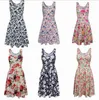 Klänningar Kvinnor Kläder Blommigtryck Sundress Ärmlös Casual Dress Fashion A Line Klänningar Sexiga Tunika Toppar Kvinnors Kläder Vestidos B4540