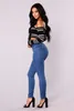 Summer hot women's high waist stretch jeans fashion denim tights Slim pencil jeans casual women's jeans hot women's pants