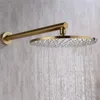 Badezimmer-Duscharmatur aus gebürstetem Gold aus massivem Messing zur Wandmontage