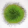 Wholesale mixed colorful style accessories real raccoon fur balls long hairs pom poms dyed bag key chain