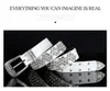 Ceinture en cuir de crocodile pour femmes, nouvelle mode de luxe de styliste, diamant zircon, couleur blanche élégante, 110cm, 3.6 pieds