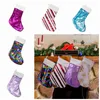 Christmas Decoration Reversible Sequin Stocking Pendant Hang Accessories Candy Bag Gifts Bag Party Supplies 5 Colors ZZA1143