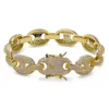 12mm arc-en-ciel personnalisé lien cubain bracelet glacé hommes hip hop bijoux cuivre matériel or argent couleur chaîne bracelet J190721