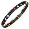 Fashion- 4 in 1 Magnetic New Fashion Lovers' Jewelry Black Gold Titanium Steel Bracelet For Women And Men Never Fade Top-Quality S915