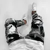 Erkek Kot Monerffi Erkekler Siyah Mektup Baskılı Cep Jogger Denim Pantolon Hip Hop Tasarım Pantolon Şerit Kalem Pantolon Erkek Streetwear