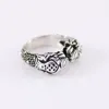 S925 Silver Double Snake Head Ring Retro Classic Silver Silver Double Snake Head Open Ring British Style Hip Hop Male and Samica Ring