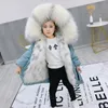 Sundae Angel Girls Zimowy płaszcz z kapturem Faux Fur Grutuje ciepłą kurtkę dla dzieci dla chłopca parka ubrania dziecięce odzież wierzchnia 2-9 lat
