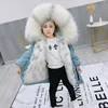 Sundae Angel Girls Casaco de inverno Capuz de peles Faux engross