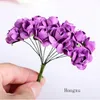 144pcs artificiell blomma ros mini söt papper ros handgjorda för bröllop dekoration diy krans gåva scrapbooking hantverk falsk blomma