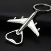 10pcs Retro Airplane Beer Bottle Opener Aircraft Keychain Alloy Plane Shape Opener Keyring Wedding Gift Party Favors Kitchen Tools