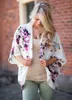 Новые прибытия 2019 Женские блузки плюс размеры цветочные кардиганские женские топы шифоновые блузки Batwing Kimono Cardigan Chemise Femme XXXL2283555306
